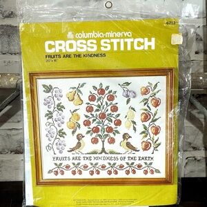 Vintage Cross Stitch Kit Fruits Are The Kindness Of The Earth Columbia Minerva